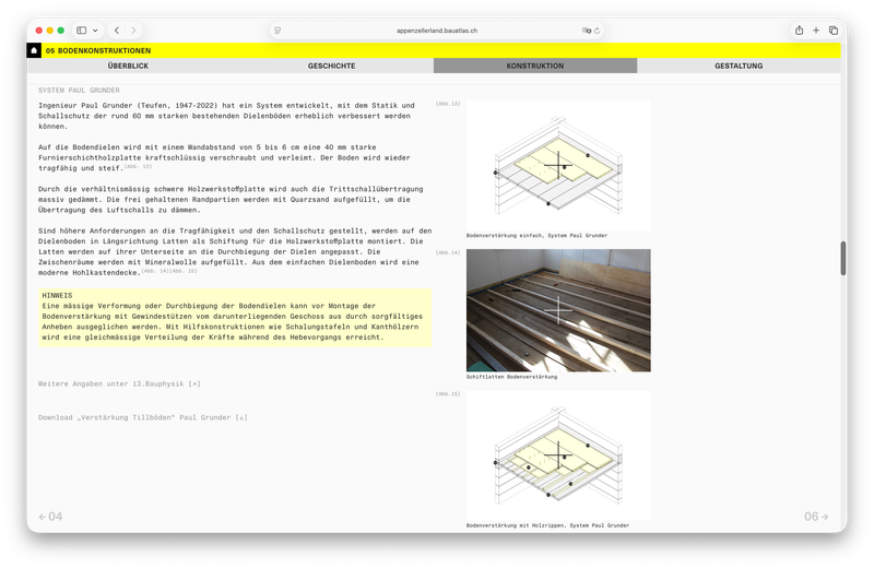 E-Nachschlagewerk für das Bauen an historischen Häusern - Appenzellerland – Baustein: Markierung von Hinweisen – E-Nachschlagewerk für das Bauen an historischen Häusern